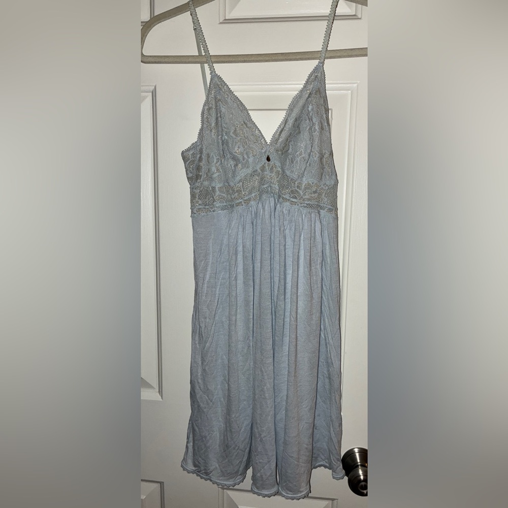 Eberjey Lace Chemise Ice Blue Sz S